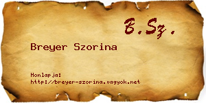 Breyer Szorina névjegykártya